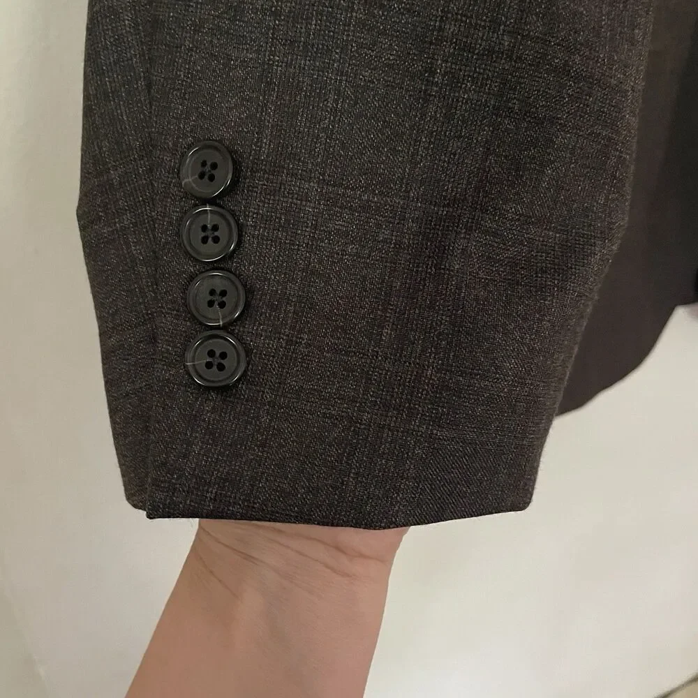 Brooks Brothers Makers 1818 Madison Sport Coat Blazer 42L 36W Gray Saxxon Wool